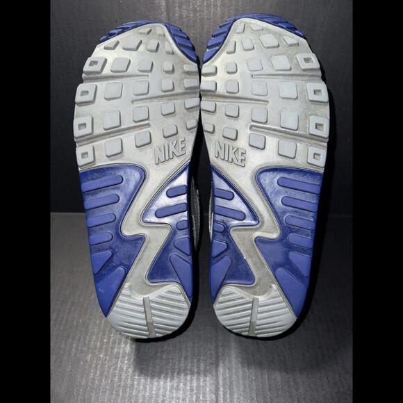 Nike Air Max 90 Essential White Deep Royal 537384-104 Sz 9.5 - Picture 7 of 9